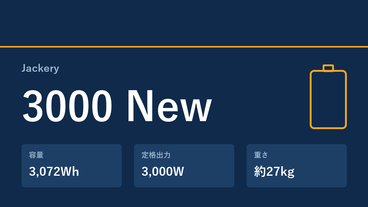 Jackery 3000 New の主な仕様